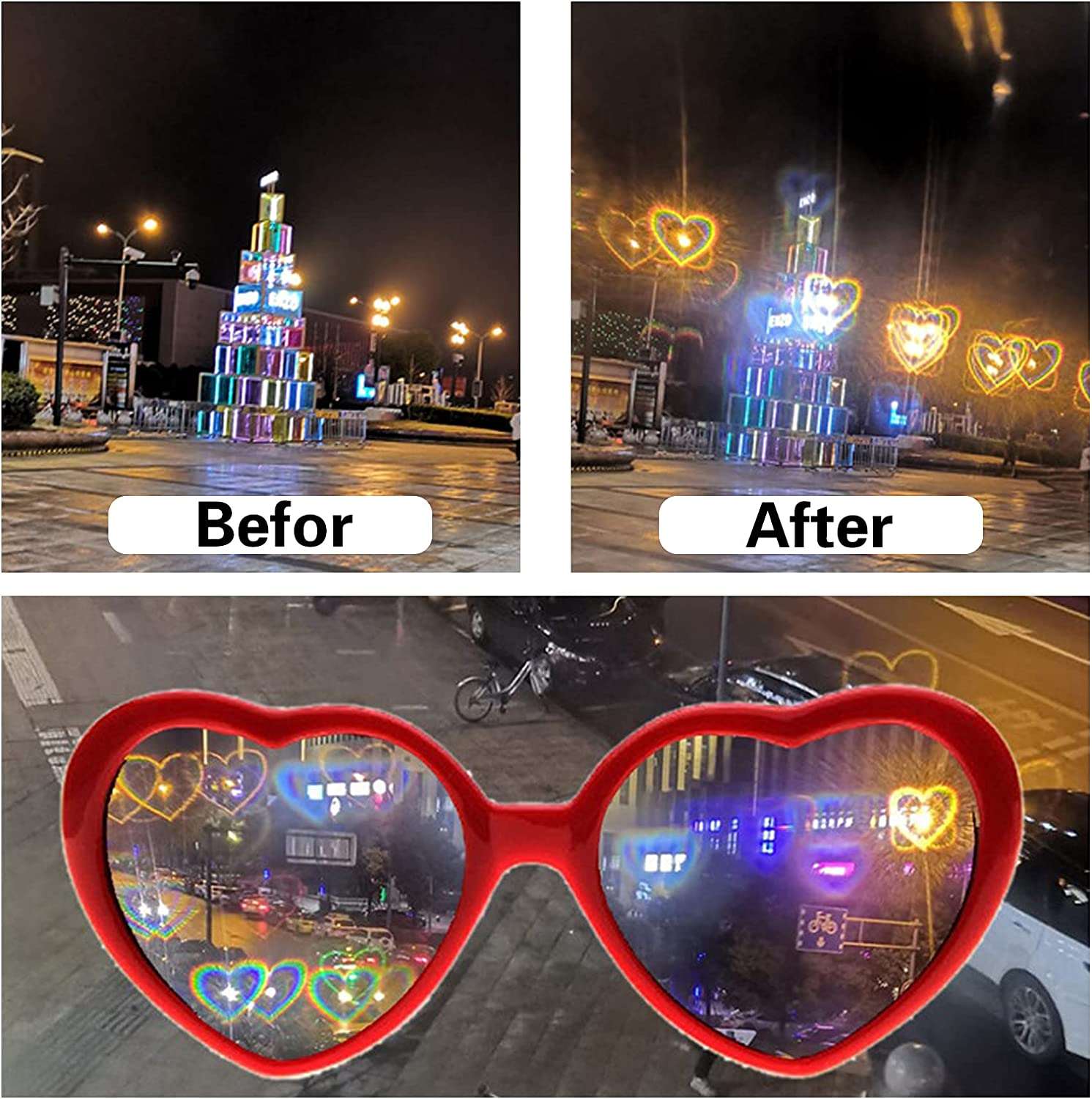 NTH Aurora- Heart Defraction Glasses | Not That High