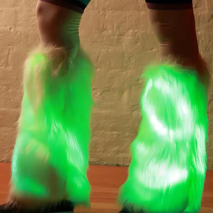 NTH LED Leg Warmers – Fluffy Light-Up Leg Accessories for Raves, Festivals & Dance Parties