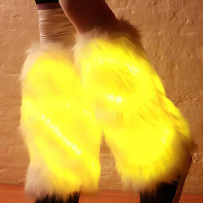 NTH LED Leg Warmers – Fluffy Light-Up Leg Accessories for Raves, Festivals & Dance Parties