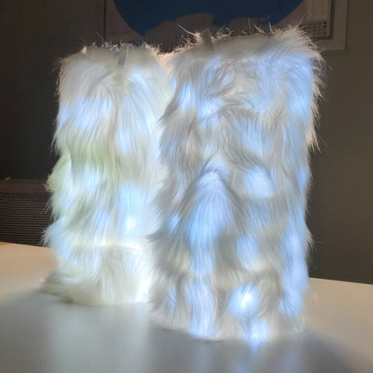 NTH LED Leg Warmers – Fluffy Light-Up Leg Accessories for Raves, Festivals & Dance Parties