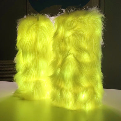 NTH LED Leg Warmers – Fluffy Light-Up Leg Accessories for Raves, Festivals & Dance Parties