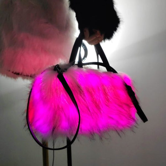 NTH Glow Fur Bag – LED Light-Up Handbag for Raves & Night Events