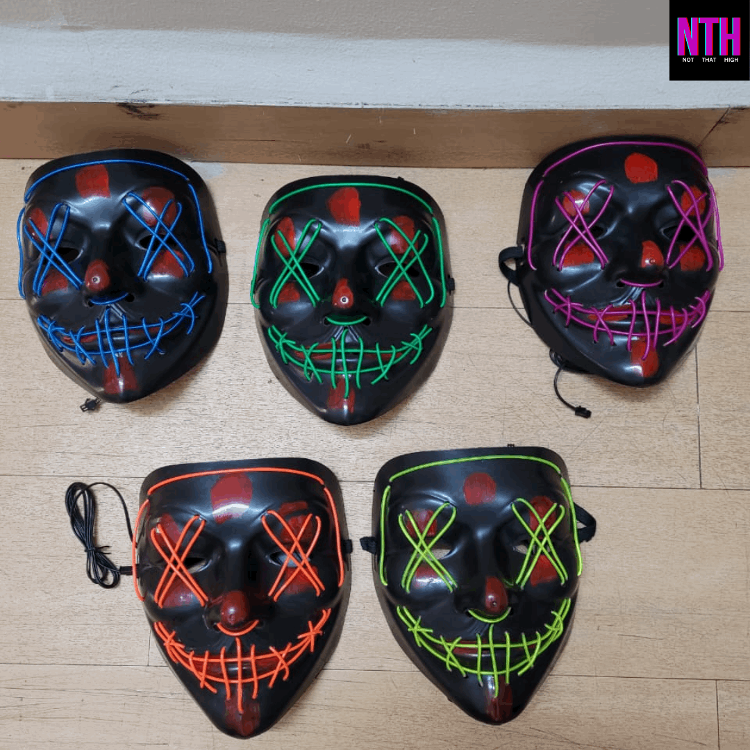 Neon LED Light Up Purge Mask (No COD) Red