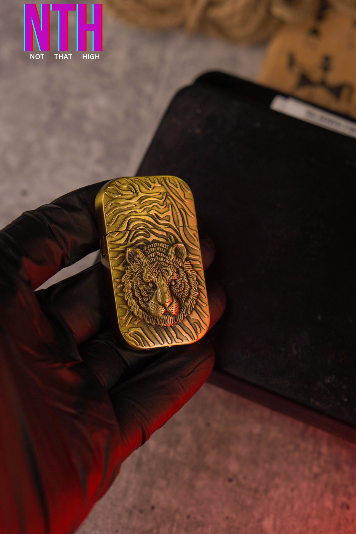 NTH Tiger Eye Emblem (Gold) Lighter